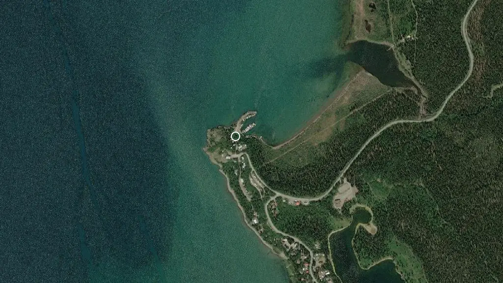 Aerial view of Marsh Lake Marina RV Park and surroundings