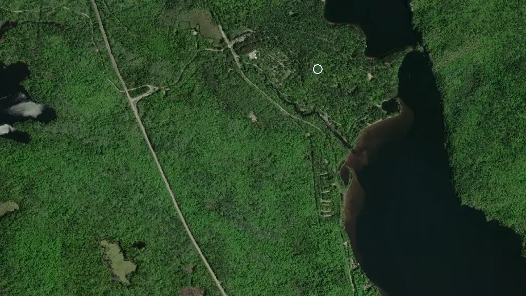 Aerial view of Bon Echo Provincial Park - Mazinaw Campground and surroundings