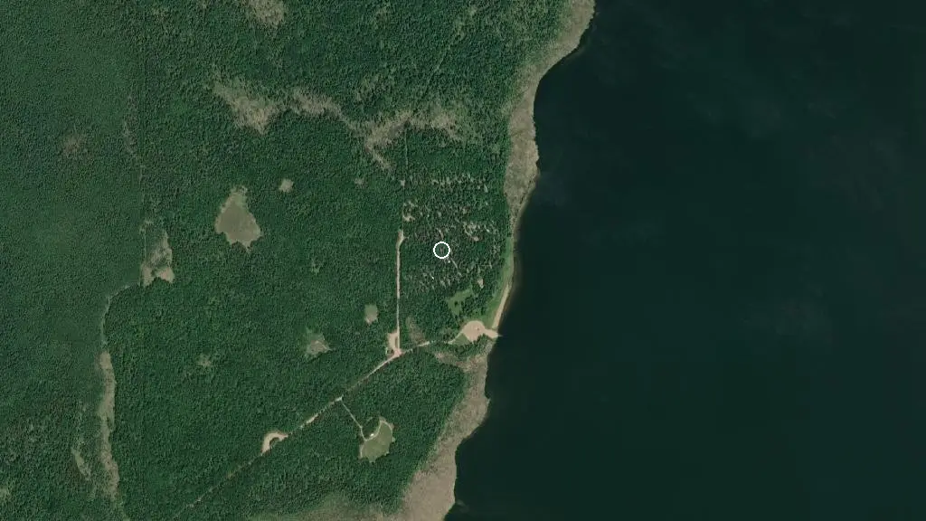 Aerial view of Cross Lake Provincial Park and surroundings