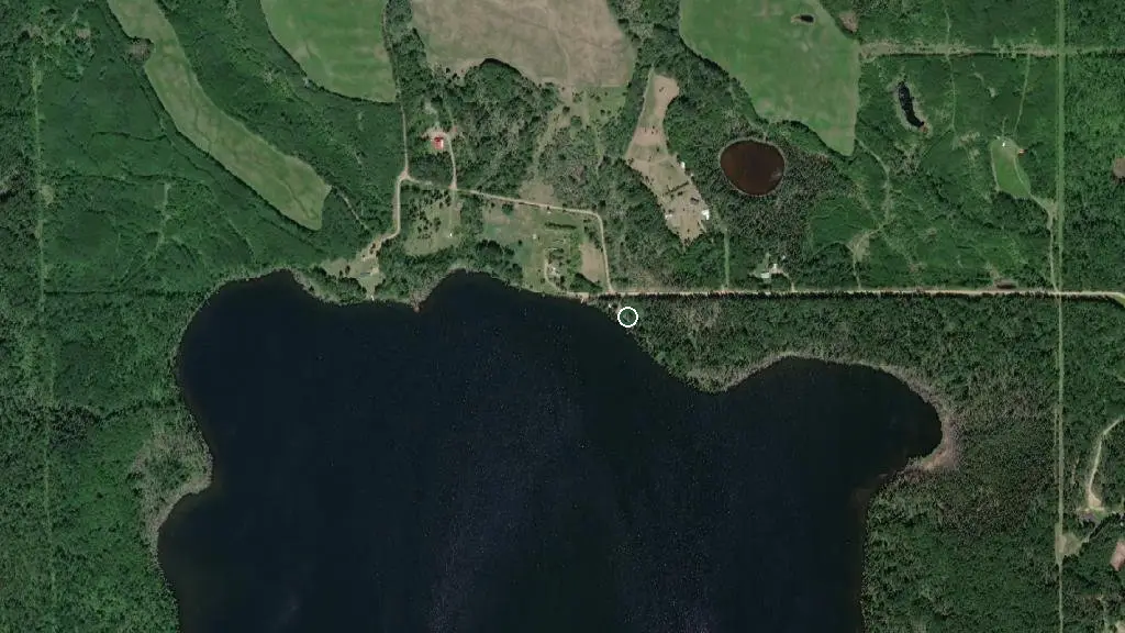 Aerial view of Ghost Lake Campground and surroundings