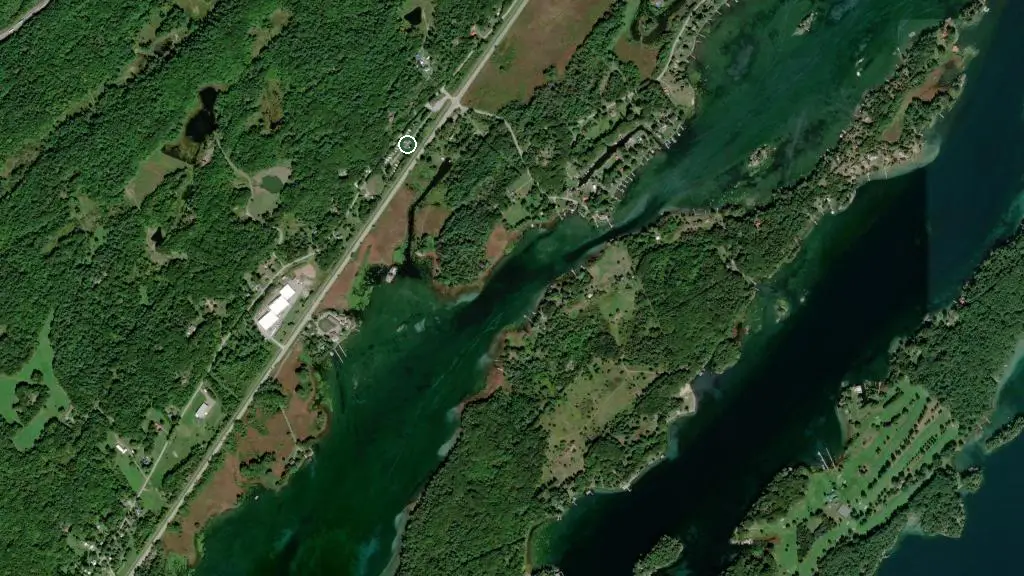 Aerial view of The Rockport Lighthouse and surroundings