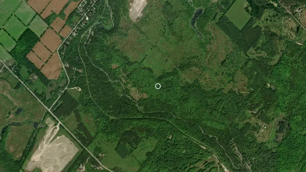 Aerial view of Forks of the Credit Provincial Park and surroundings