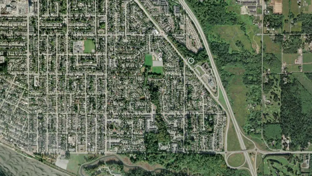 Aerial view of Border RV Park and surroundings