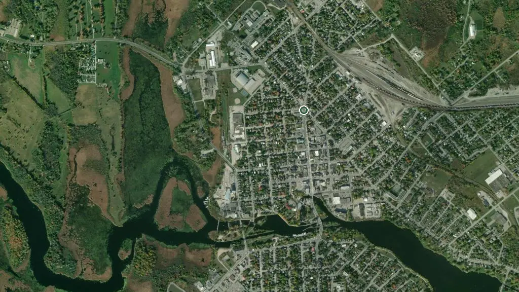 Aerial view of Moonlight Bay on Otter Lake Campground and surroundings