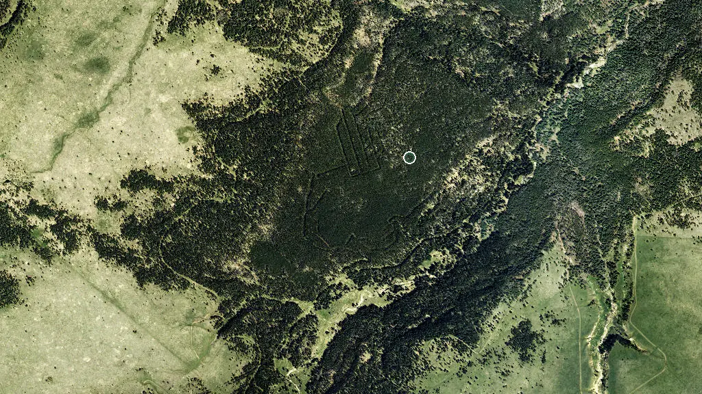 Aerial view of Cypress Hills Provincial Park and surroundings