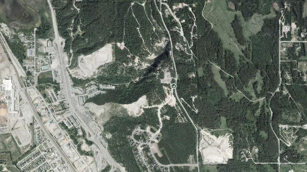 Aerial view of Thousand Peaks Resort Campground and surroundings