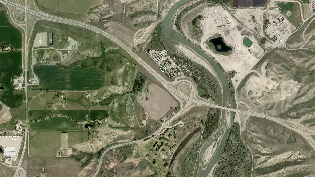 Aerial view of Lethbridge KOA Journey and surroundings
