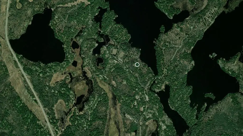 Aerial view of White Birch Campgroud and surroundings