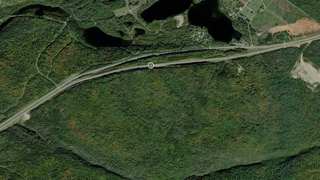 Aerial view of Espace Nomade Lac-Talbot Réserve Faunique des Laurentides - Sépaq and surroundings