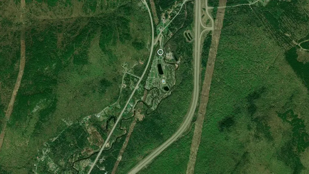 Aerial view of Camping Stoneham and surroundings