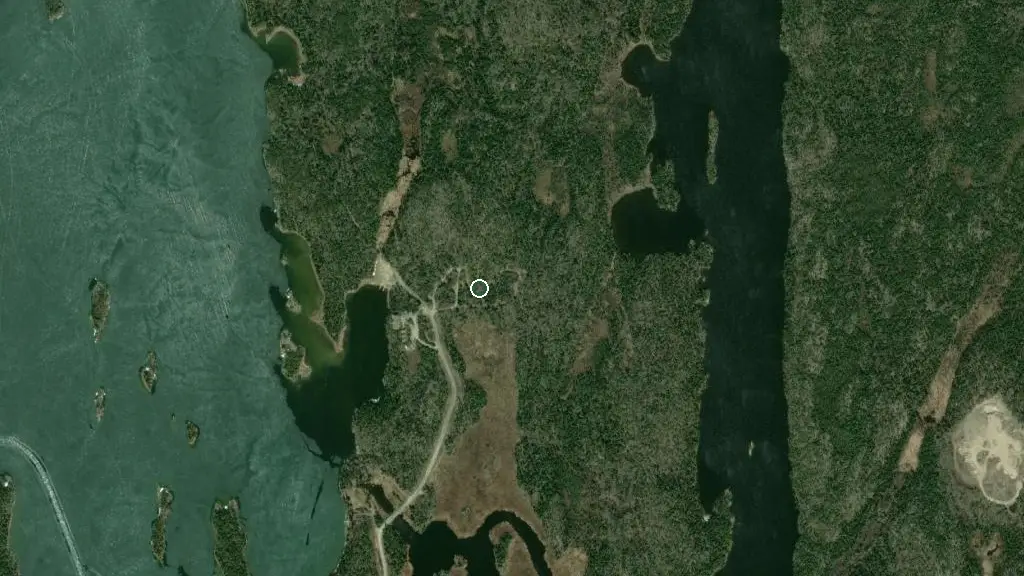 Aerial view of Sawmill Bay Campground and surroundings