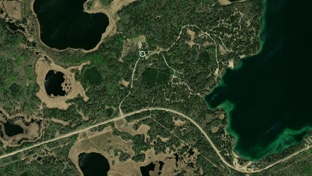 Aerial view of Duck Mountain Provincial Park - Childs Lake Campground and surroundings