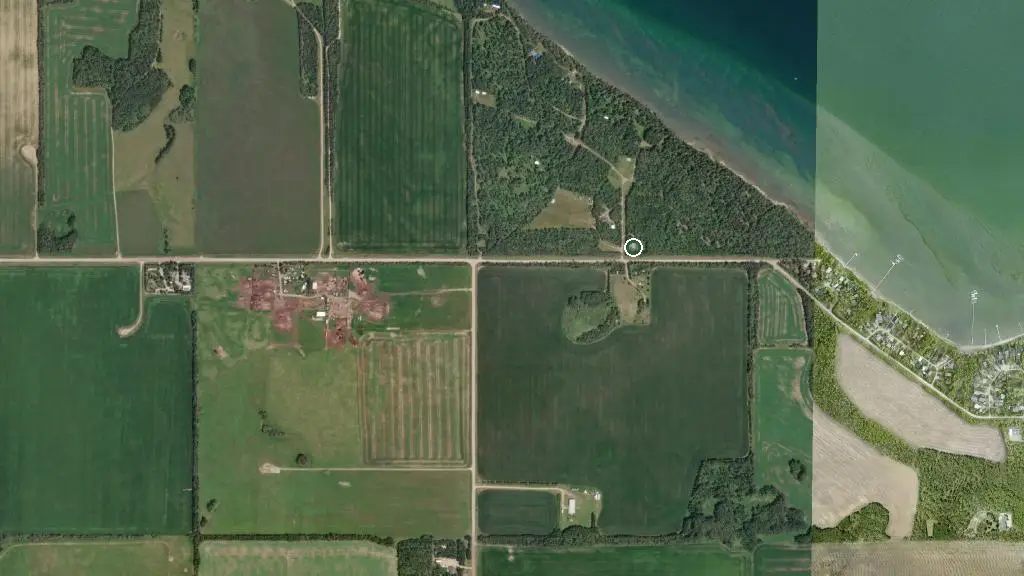Aerial view of Camp Woods and surroundings