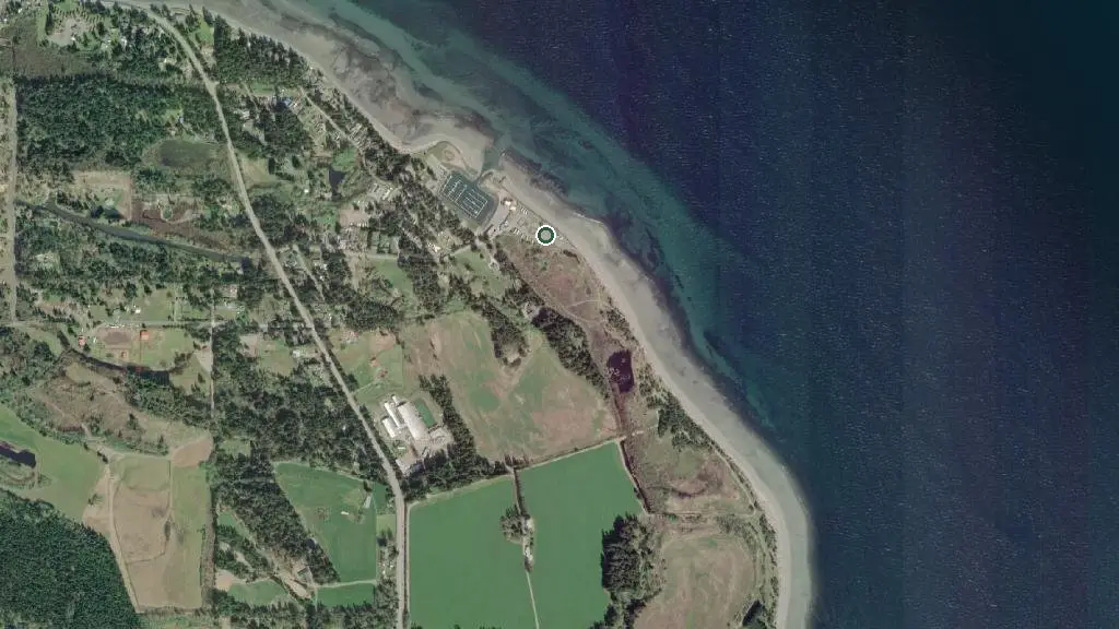 Aerial view of Salmon Point Resort RV Park & Marina and surroundings