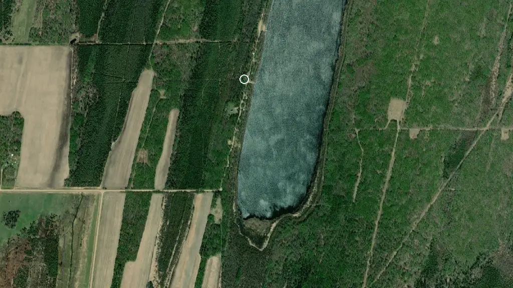 Aerial view of Jackfish Lake Campground and surroundings