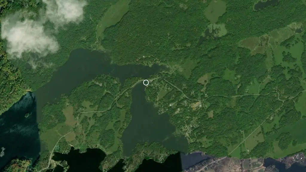 Aerial view of Burnt Hills Lakeside Resort and surroundings