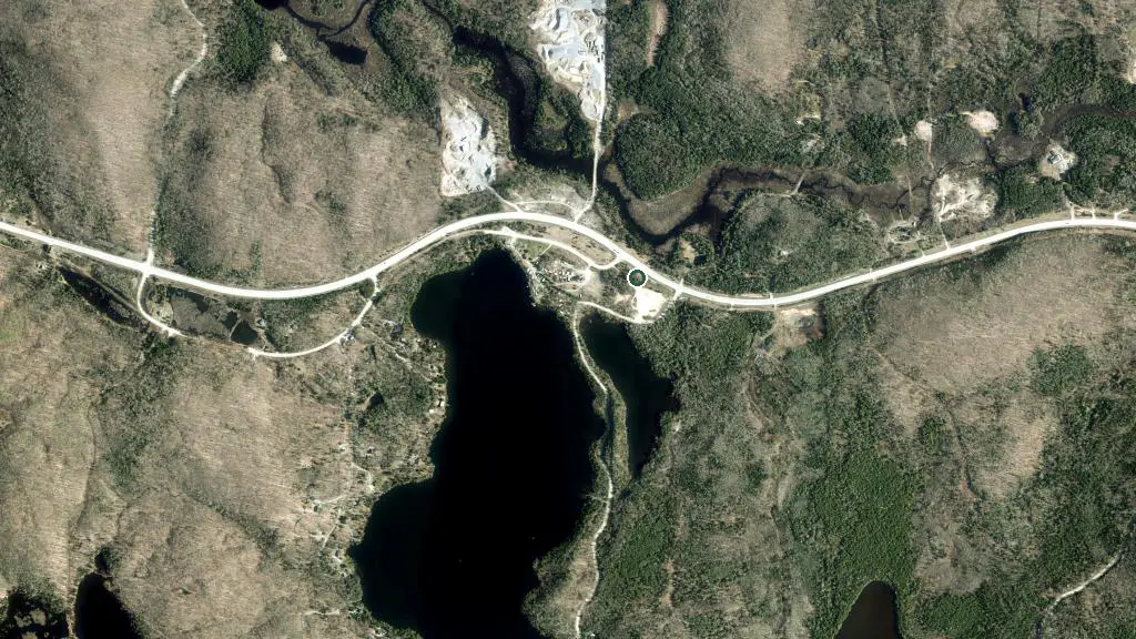 Aerial view of Camping Lac Gatineau and surroundings
