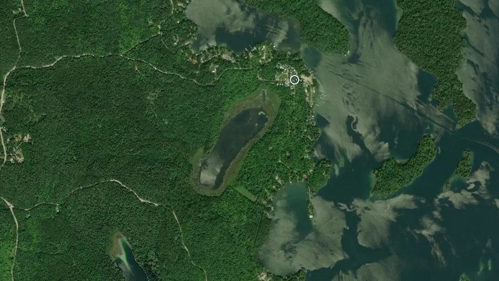 Aerial view of Camping M. Morin and surroundings