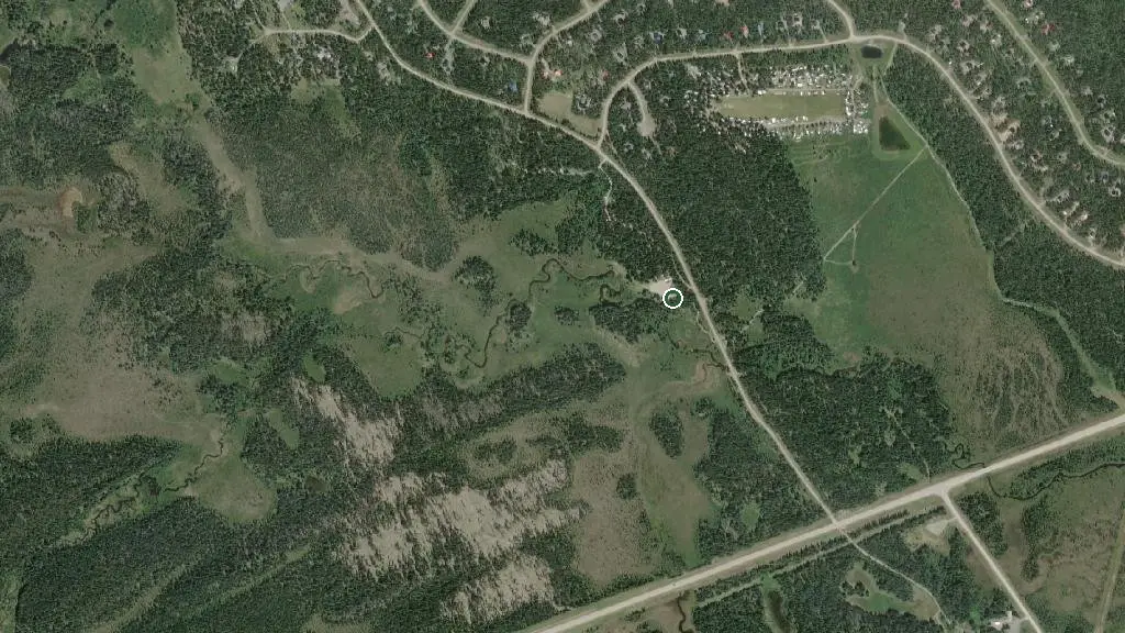 Aerial view of Upper Shunda Creek Rec Area and surroundings