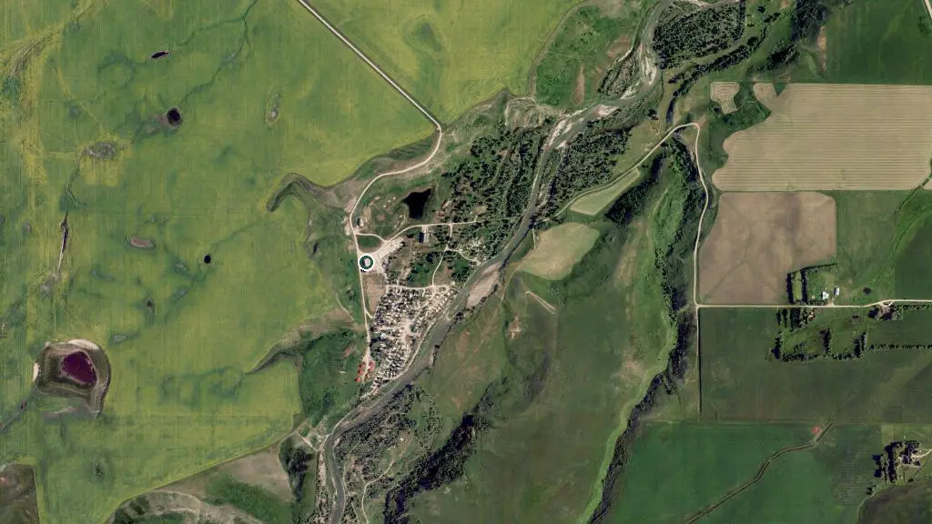 Aerial view of Cottonwood Canyon Campground and surroundings