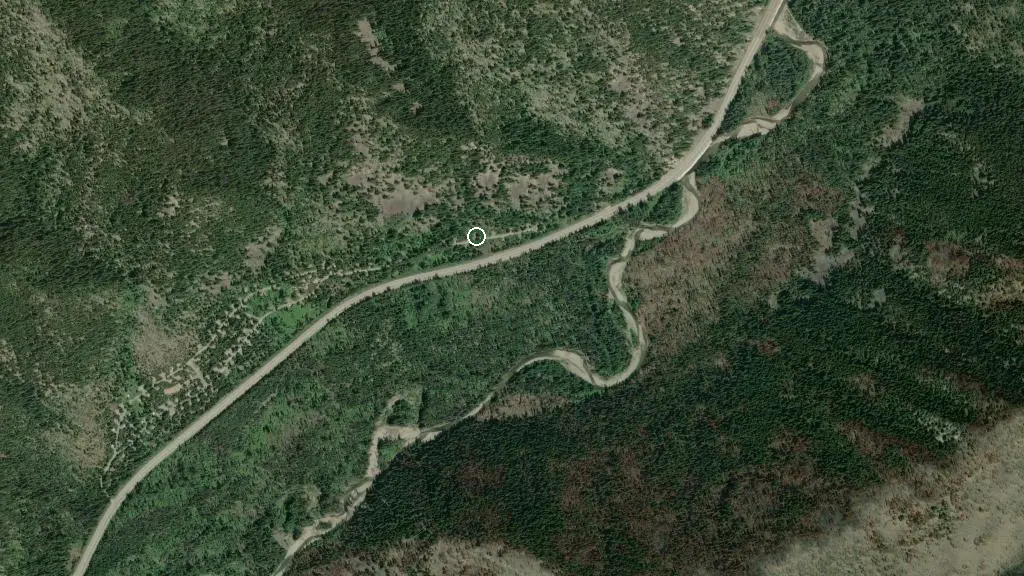 Aerial view of Hampton Overflow Campground and surroundings