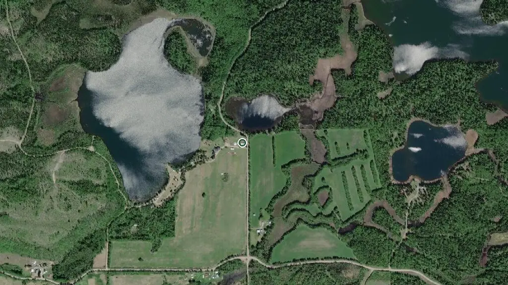 Aerial view of Vivian lake Campground and surroundings