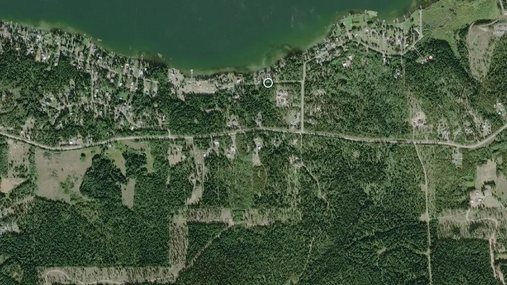 Aerial view of Cariboo Bonanza Resort and surroundings