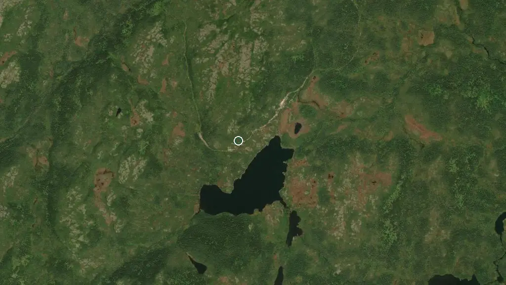 Aerial view of Bear Pond Hut and surroundings