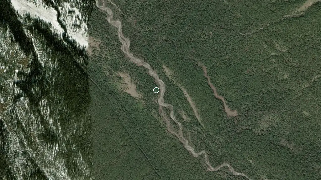 Aerial view of Whiterabbit Creek Campsite and surroundings