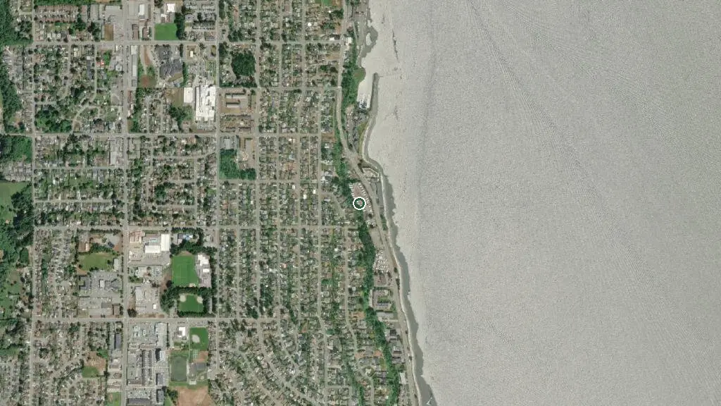 Aerial view of Driftwood By The Sea RV Park and surroundings