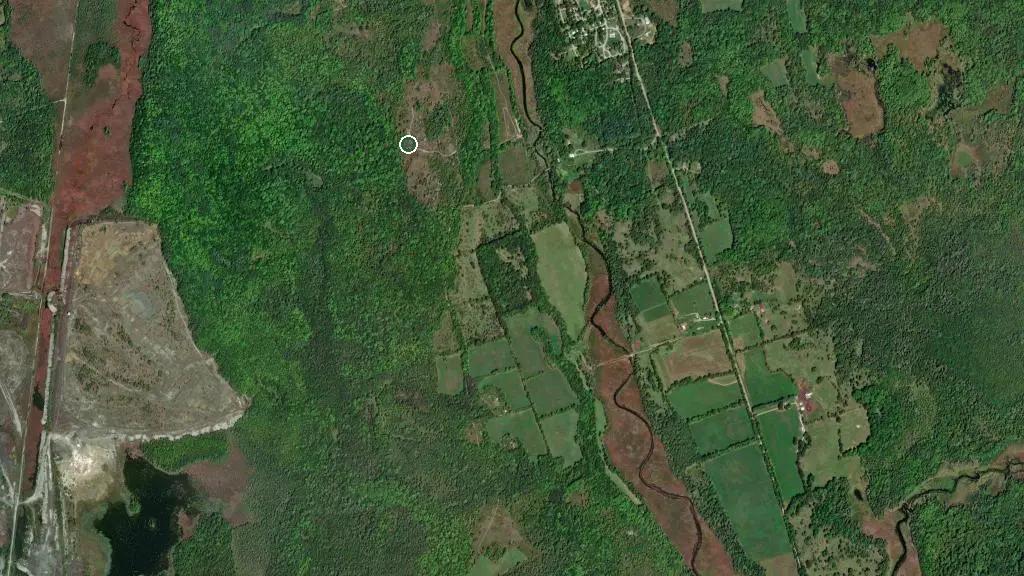 Aerial view of Madoc / Mamora KOA and surroundings