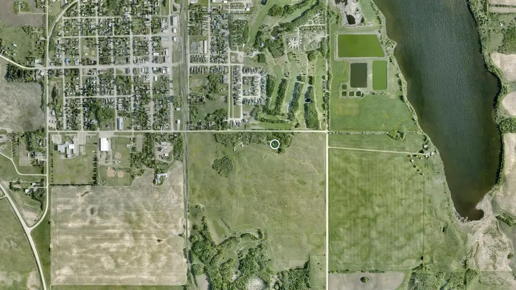 Aerial view of Barking Fox Campground and surroundings