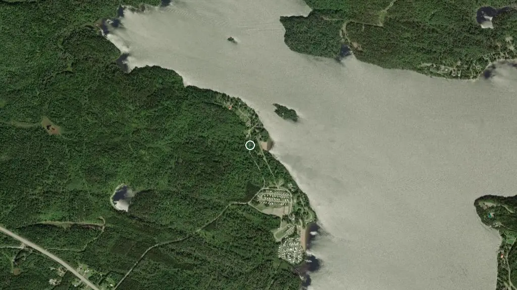 Aerial view of Camping Municipal Saint-Félix-d'Otis and surroundings