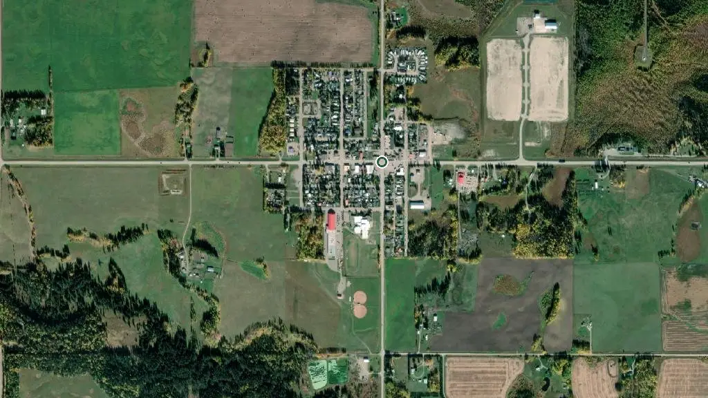 Aerial view of Phyllis Lake Prov Rec Area and surroundings