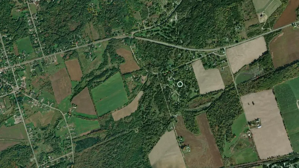 Aerial view of Cobourg East Campground – Experience Camping Ltd and surroundings