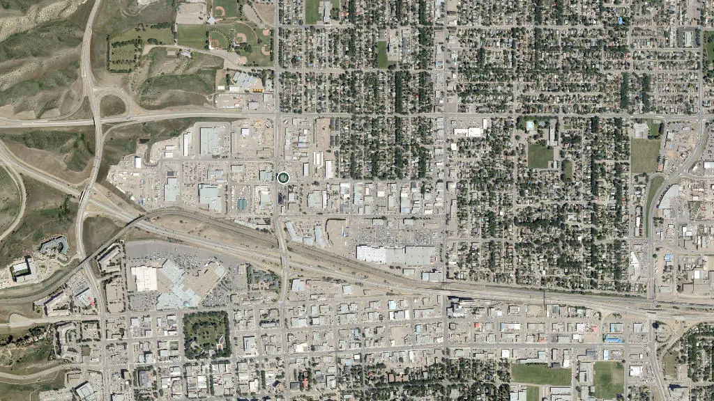 Aerial view of Woolford Prov Park and surroundings