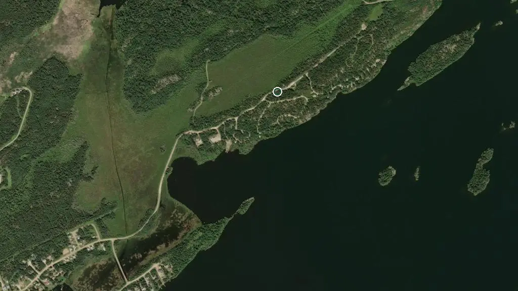 Aerial view of Nut Point Campground and surroundings
