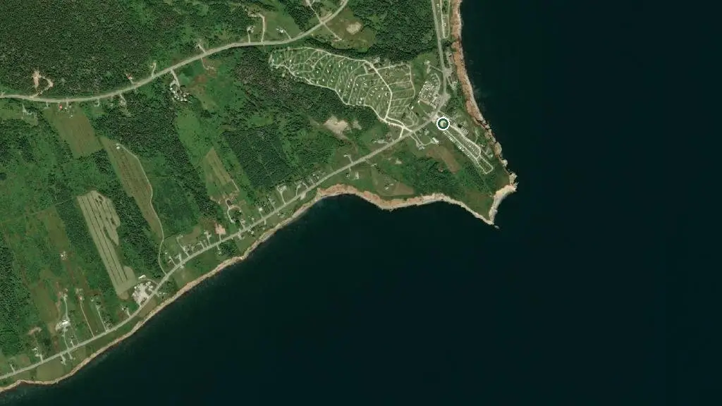 Aerial view of Camping du Phare Percé and surroundings