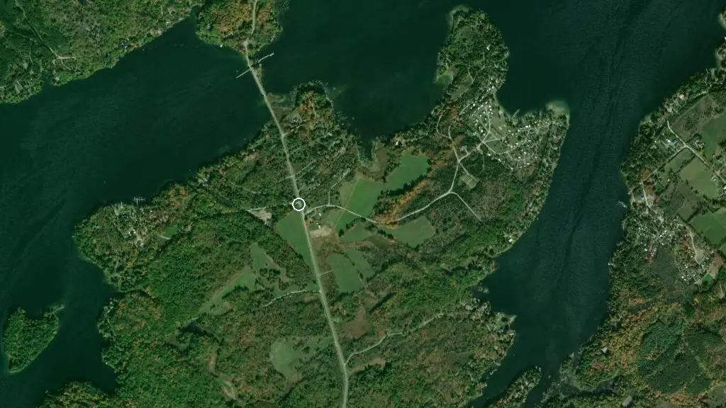 Aerial view of Narrows Lock Campground and surroundings