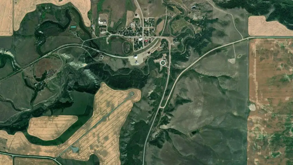 Aerial view of High Eagle RV Park and surroundings