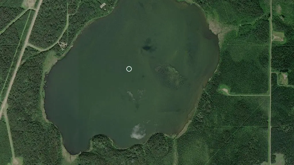 Aerial view of Minnow Lake Provincial Recreation Area and surroundings
