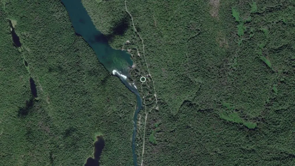 Aerial view of Clearwater Lake Campground and surroundings