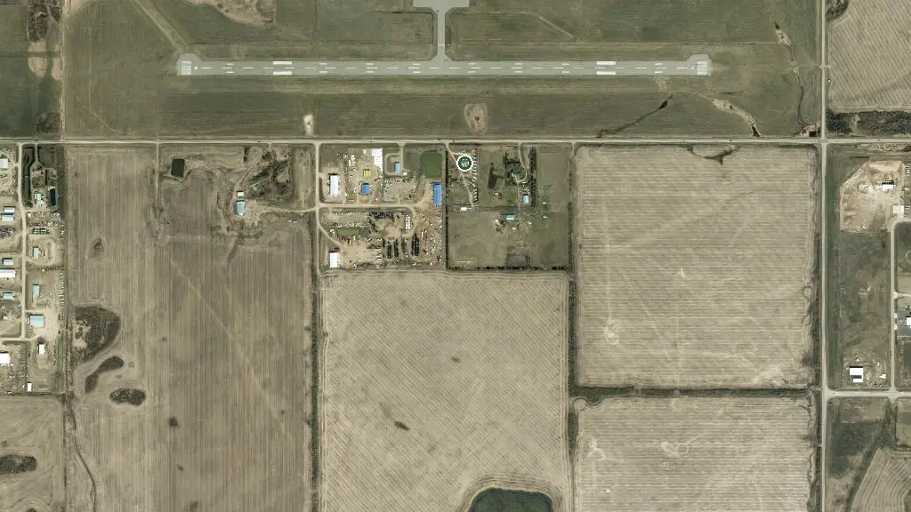 Aerial view of Lloydminster RV Haven and surroundings