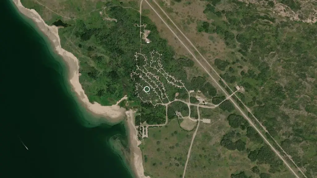 Aerial view of Homestead Campground and surroundings