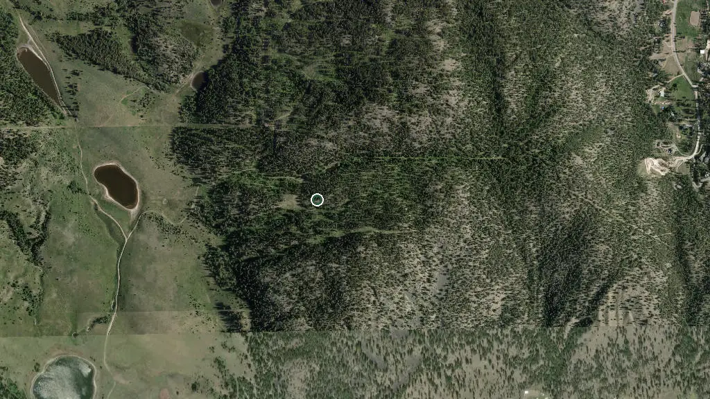 Aerial view of North Barriere Lake Resort and surroundings