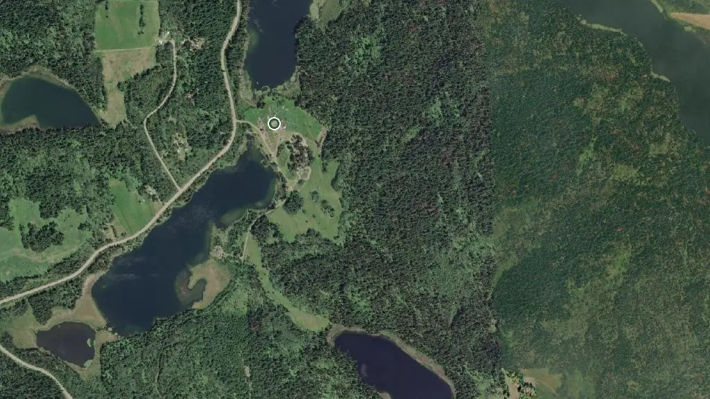 Aerial view of Laughing Raven Resort and surroundings