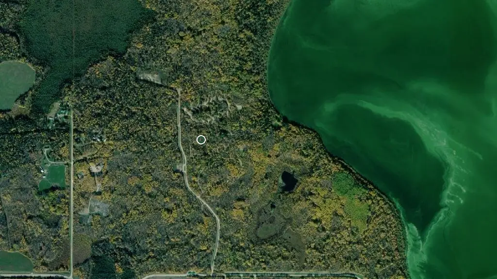 Aerial view of Youngs Point Campground, Youngs Point Provincial Park and surroundings