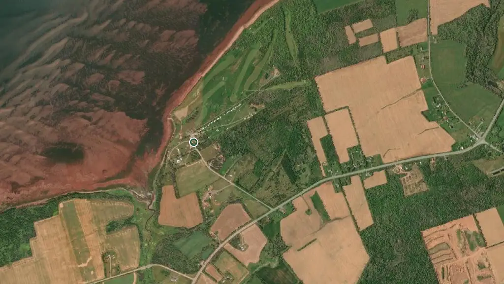 Aerial view of Lord Selkirk Campground and surroundings
