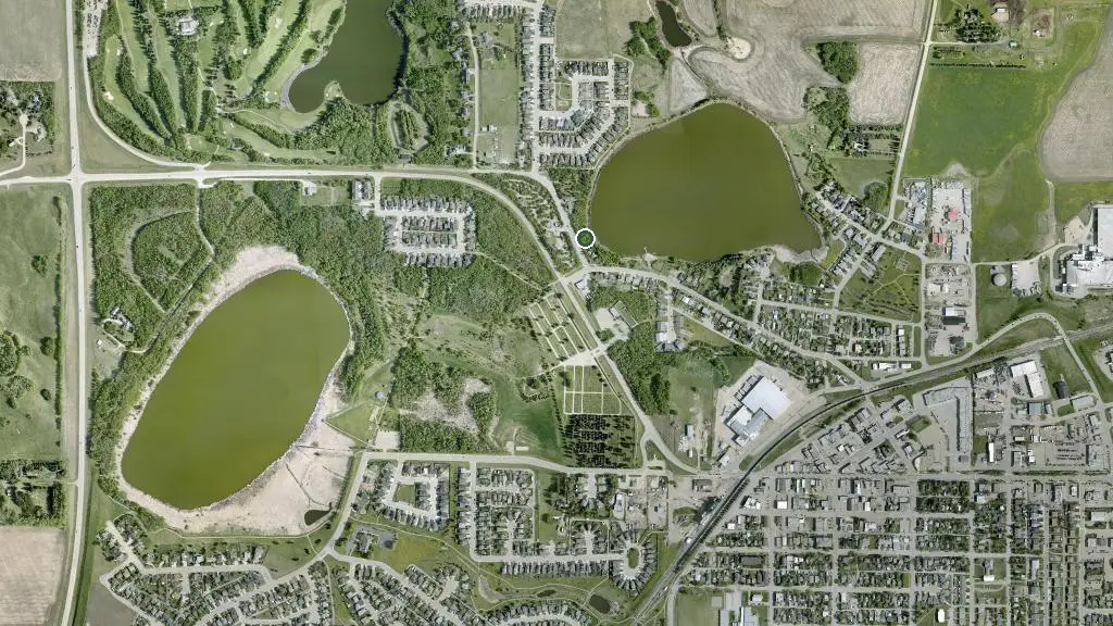 Aerial view of Anthony Henday Campground and surroundings