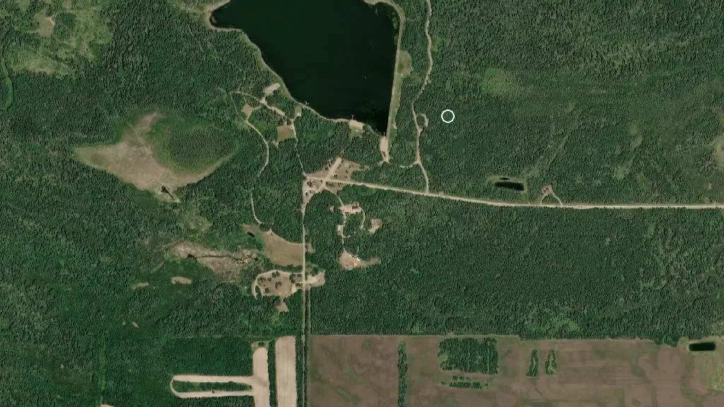 Aerial view of Moonshine Lake Provincial Park and surroundings